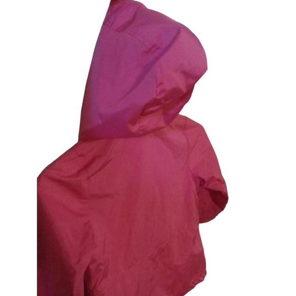 Butterfly Girl's Raincoat London Fog Pink w. Purple Butterfly Lining Hooded Sz 4 - Picture 12 of 15